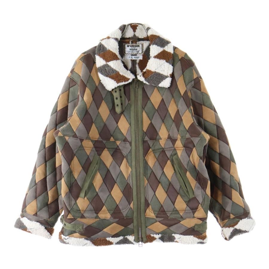 McGREGOR マクレガー 23AW ×久遠 ×hxcyyd フェイクレザー パッチワーク ジップアップ ジャケット マルチ 1051398700006 McGREGOR（マックレガー） マクレガー 23AW ×久遠 ×hxcyyd フェイク