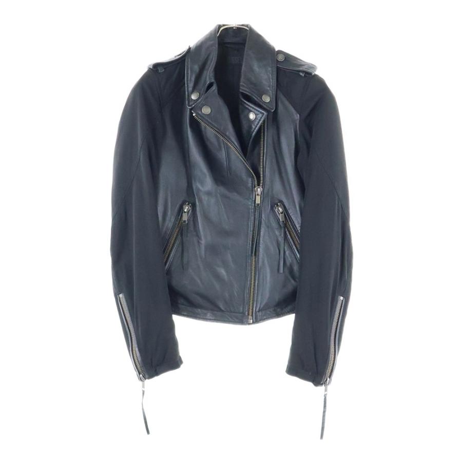 DIESEL（ディーゼル） ナイロン切り替え ジップアップ ダブル レザー