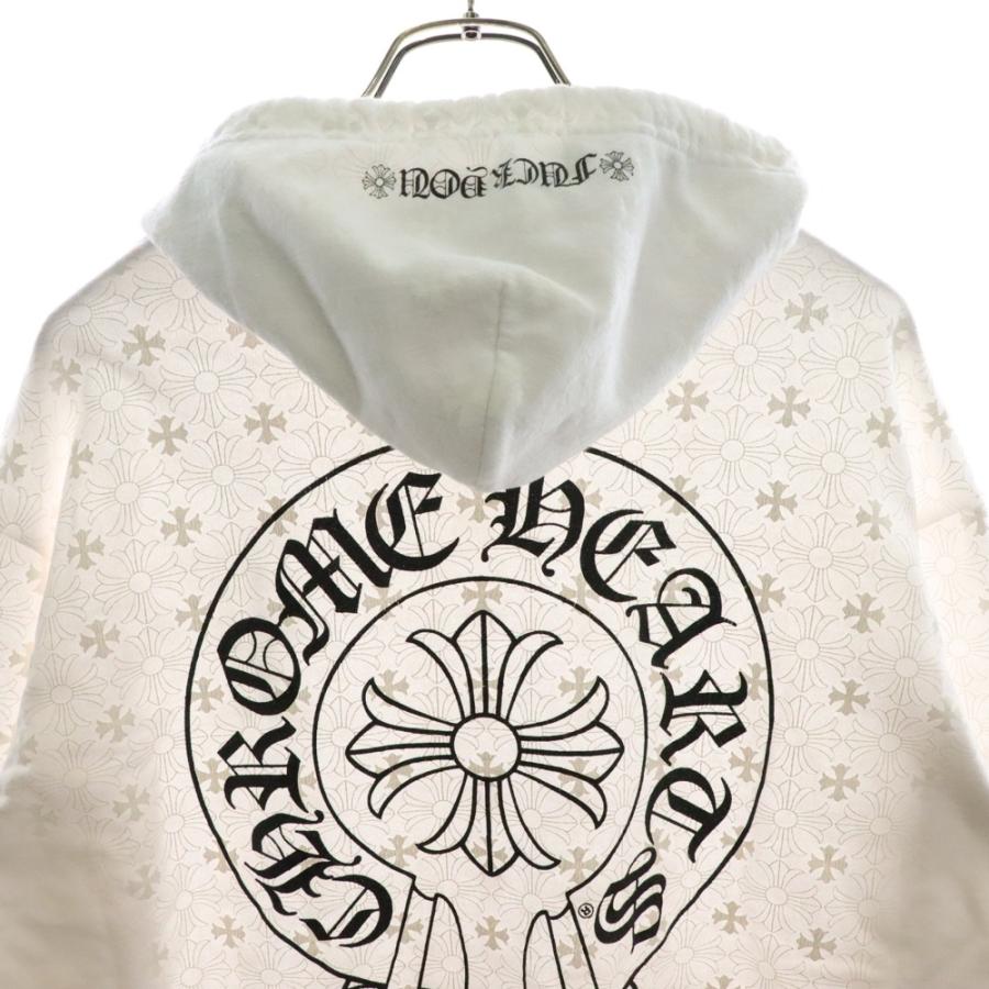 CHROME HEARTS クロムハーツ（原本無） ホースシュー プリント CHプラス総柄 クロップド ショート キャミソール ホワイト系 S【中古】 Chrome Hearts - CHROME HEARTS クロムハーツ（原本無） ホースシュー