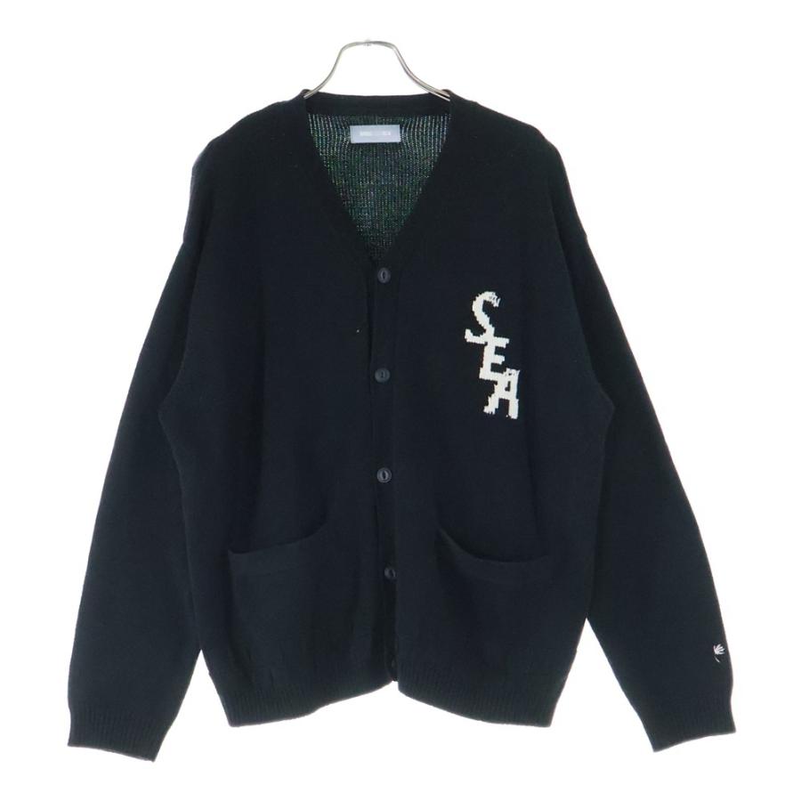 【WIND AND SEA】ニット　カーディガン WIND AND SEA（ウィンダンシー） LIGHT KNIT CARDIGAN SEAロゴ ミドル