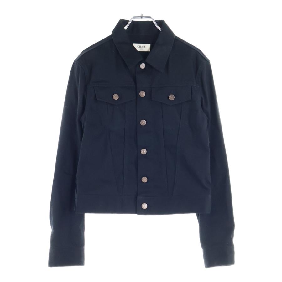 CELINE セリーヌ ブラック デニム トラッカー ジャケット CELINE（セリーヌ） コットン トラッカーデニムジャケット ブラック