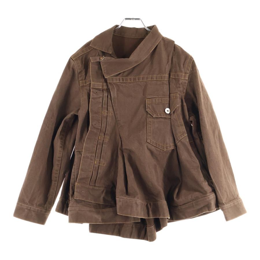america　sacai ブラウン ジャケット sacai（サカイ） WOMEN'S ASYMMETRIC DENIM JACKET ウィメンズ