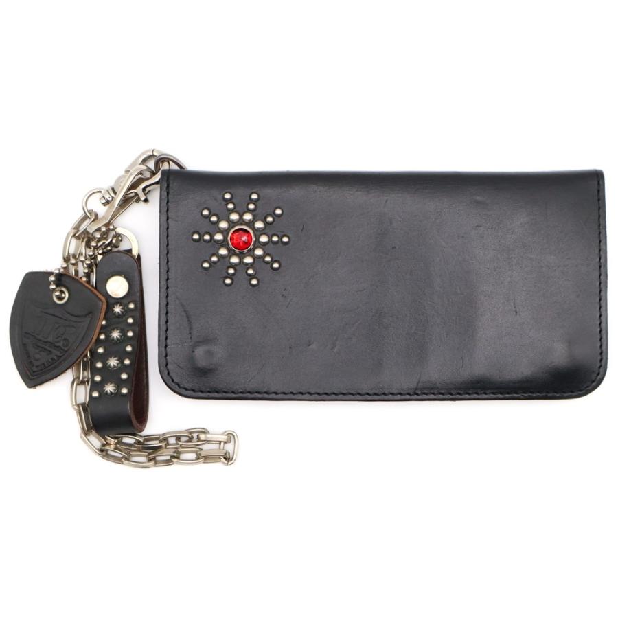 HTC エイチティーシー チェーン付き スタッズ レザーロングウォレット