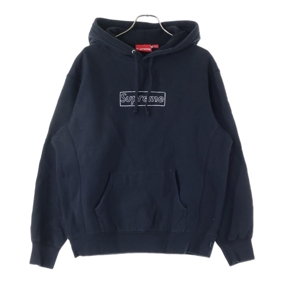 最終値下げ！Supreme Kaws チョークロゴ ブラック フード付きパーカー Supreme Kaws Chalk Box Logo Hoodie Black