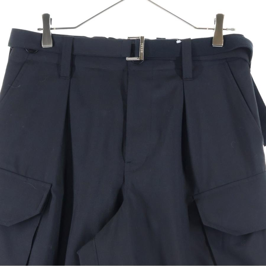 sacai（サカイ） 25SS ベルテッド ポリウール カーゴパンツ ブラック