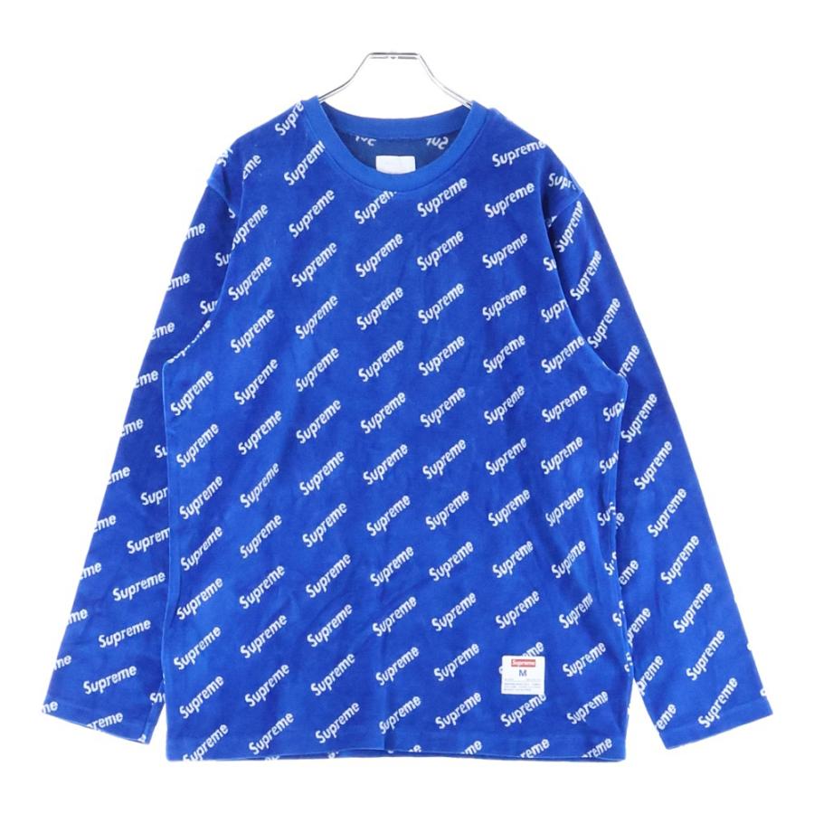 Supreme（シュプリーム） 17AW Velour Diagonal logo L/S Top ベロア