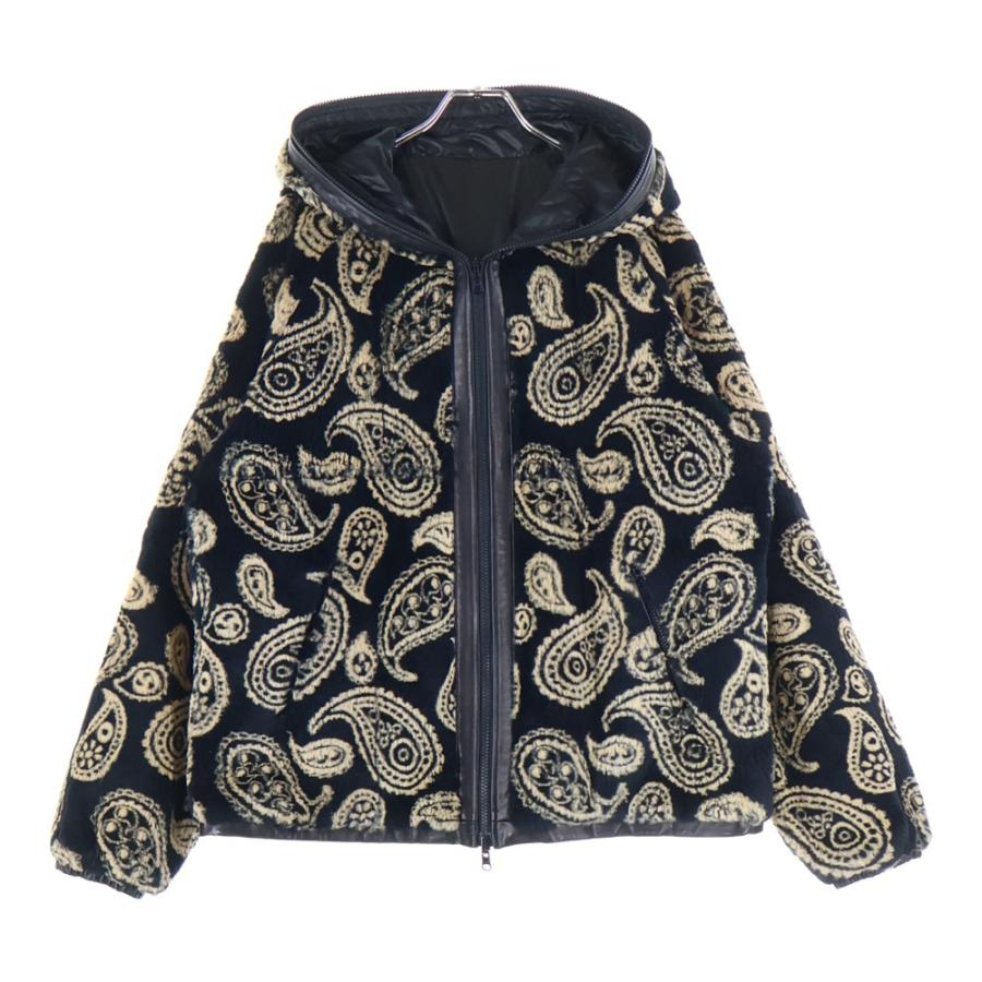 イサムカタヤマバックラッシュ 23AW ペイズリー柄ラビットファー