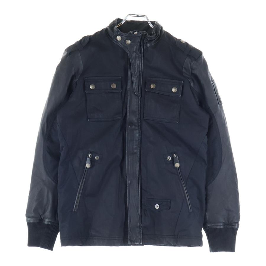 DIESEL（ディーゼル） 異素材切替 コーティング ジップアップ バイカー