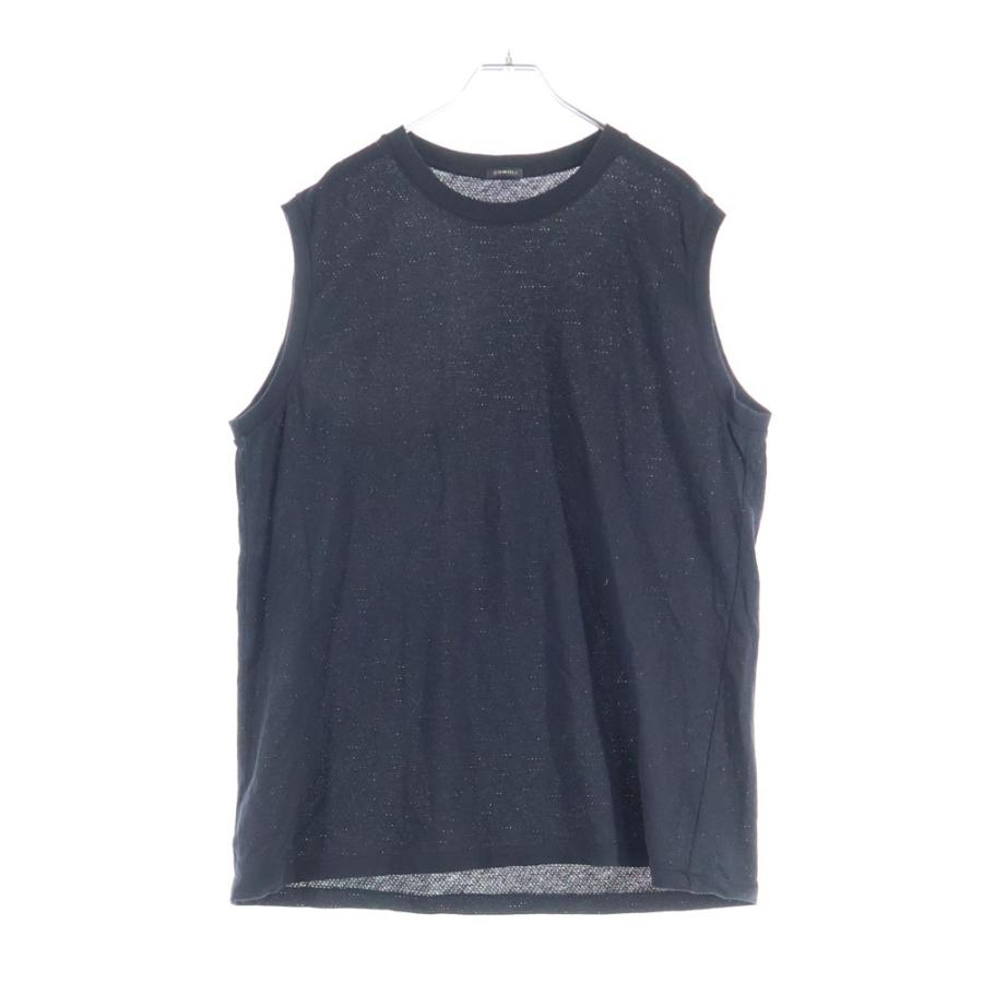 COMOLI 25SSコモリコットンメッシュ ノースリーブ BLACK COMOLI（コモリ） 25SS コットンメッシュ ノースリーブ カットソー