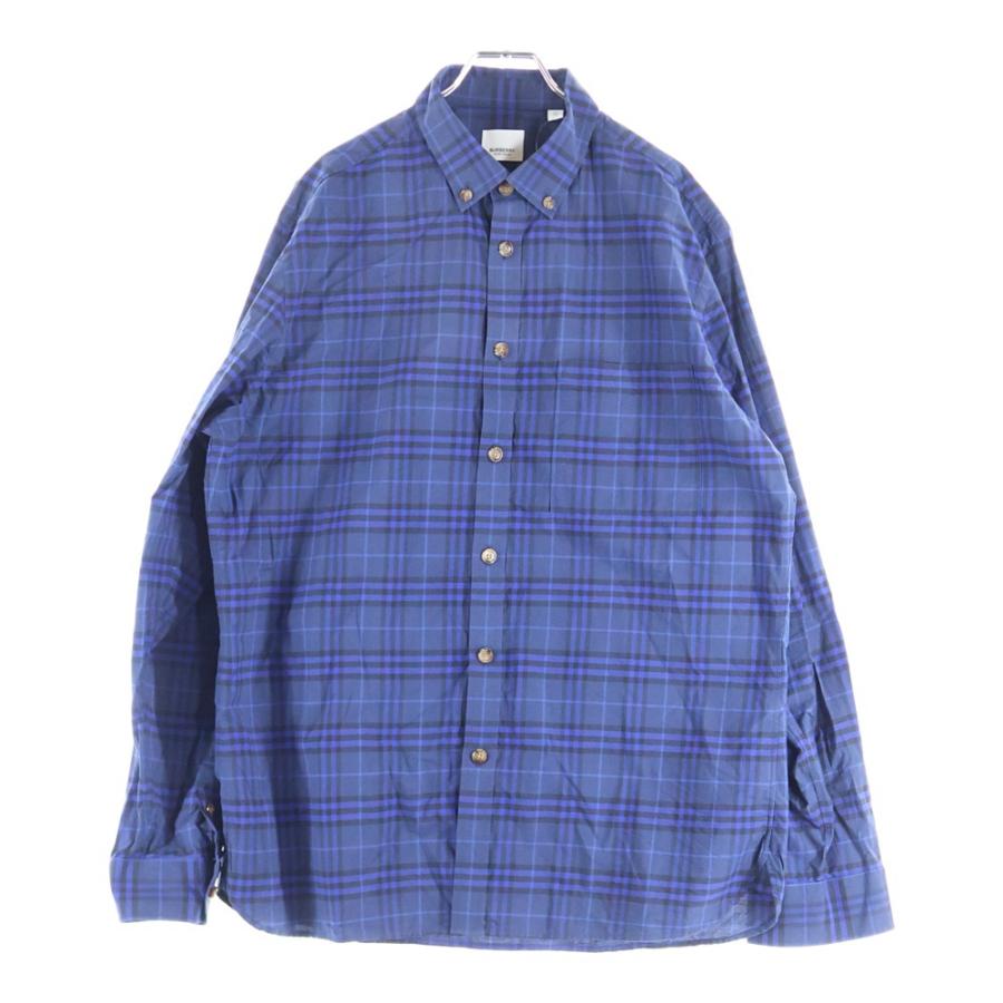 BURBERRY（バーバリー） ボタンダウン チェック 長袖 シャツ ブルー