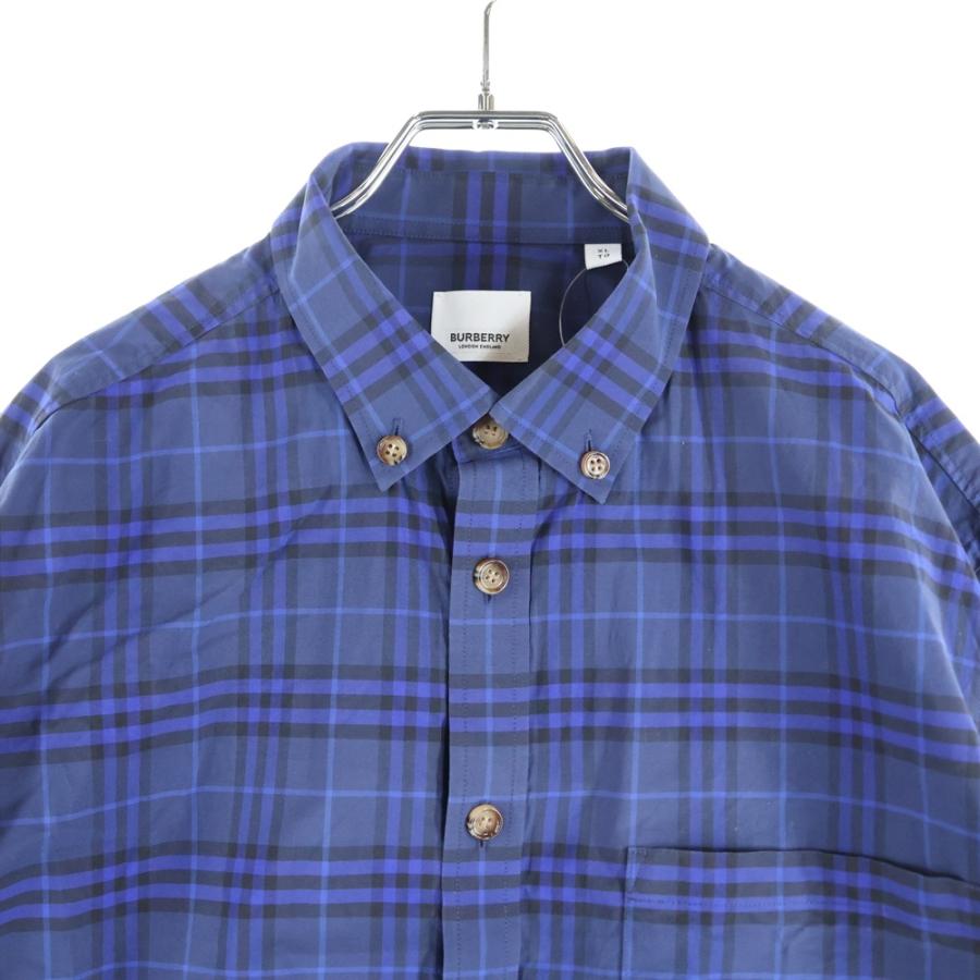 BURBERRY（バーバリー） ボタンダウン チェック 長袖 シャツ ブルー