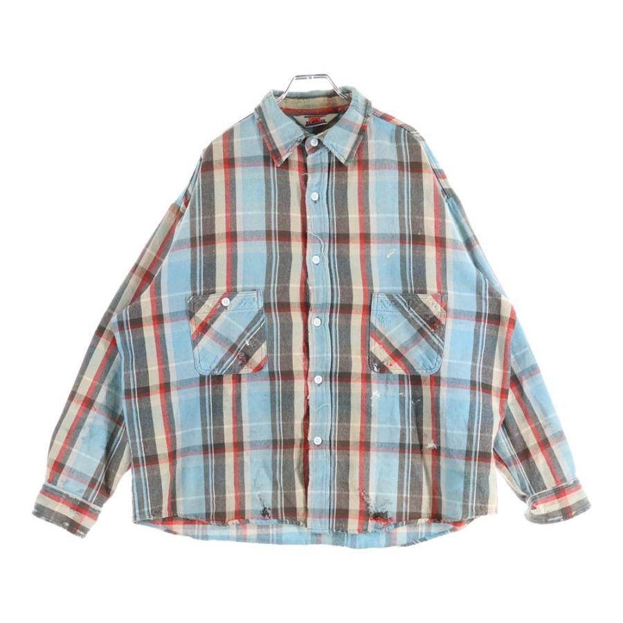 セントマイケル 25SS FLANNEL SHIRT CHECK BLUE チェック柄