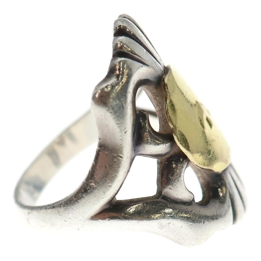 goro's（ゴローズ） 大メタル付きキャストリング シルバー/ゴールド