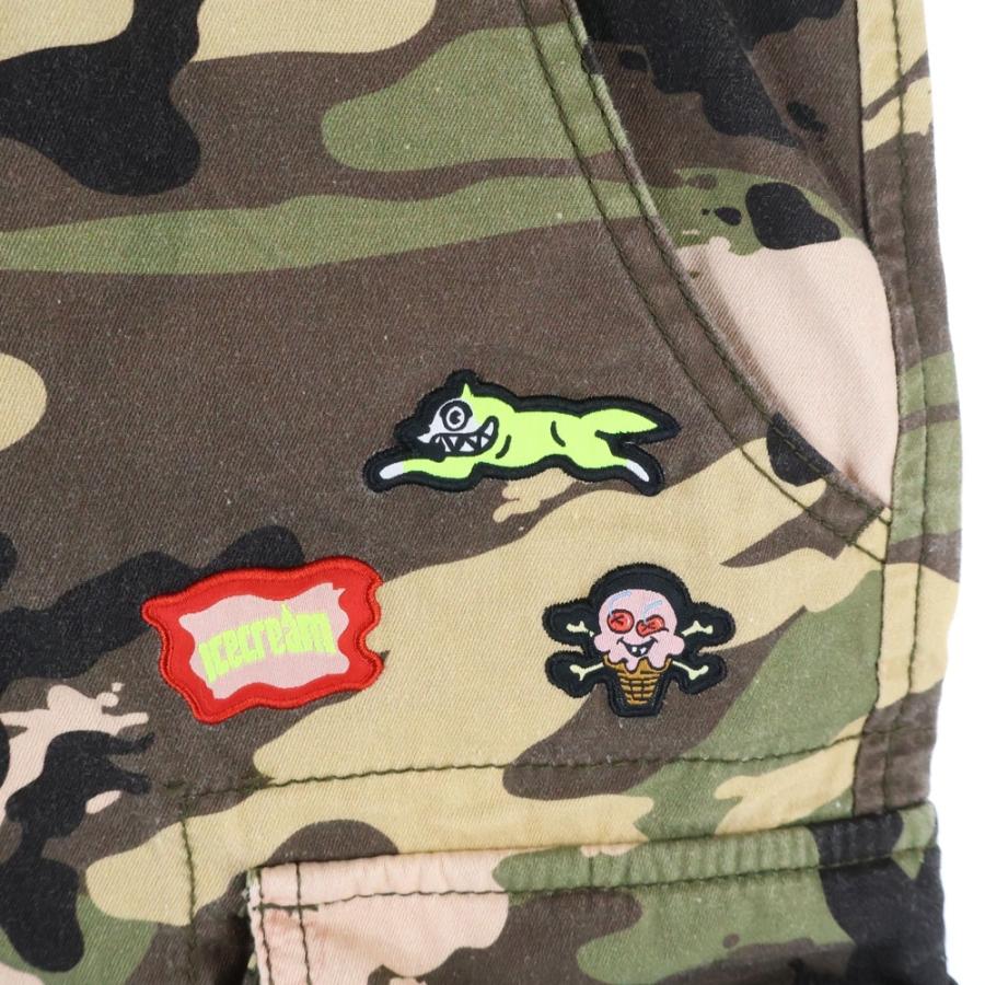 ICECREAM（アイスクリーム） Rich Shorts in Camo カモ柄 ロゴワッペン