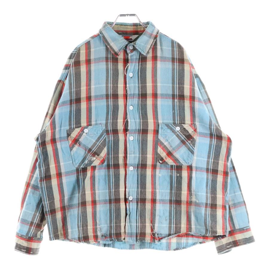 SAINT MICHAEL セントマイケル FLANNEL SHIRT CHECK BLUE フランネル