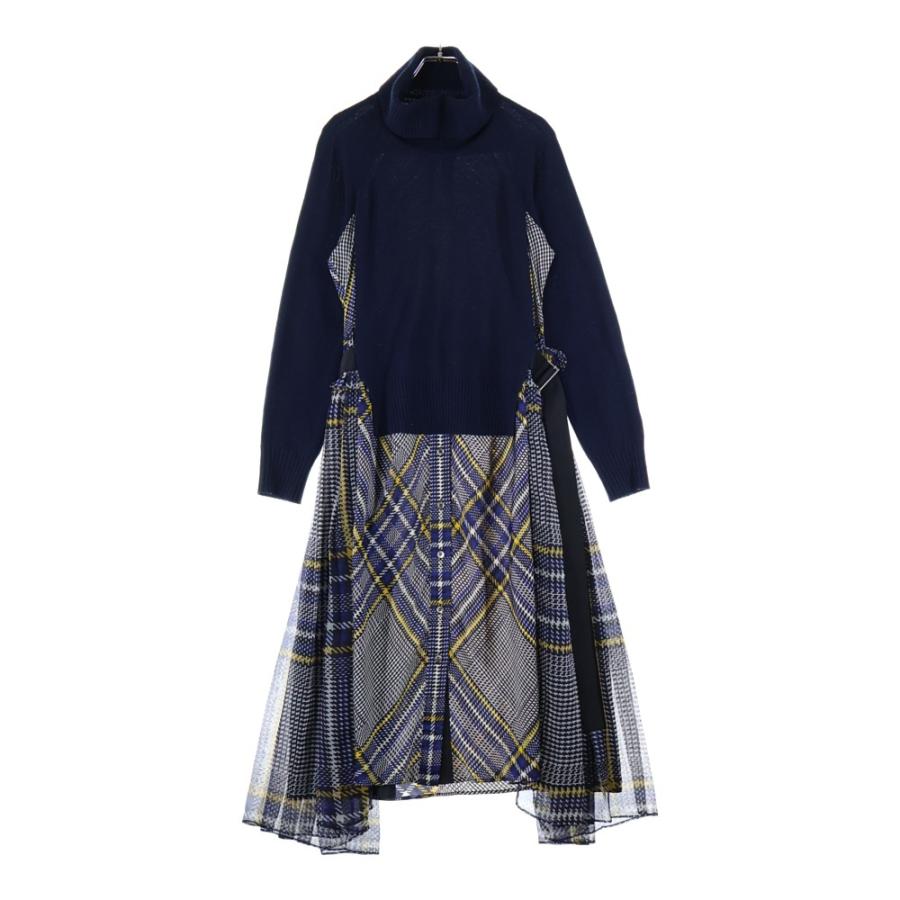 sacai（サカイ） タートルネックニットドッキング ウエストベルト付き