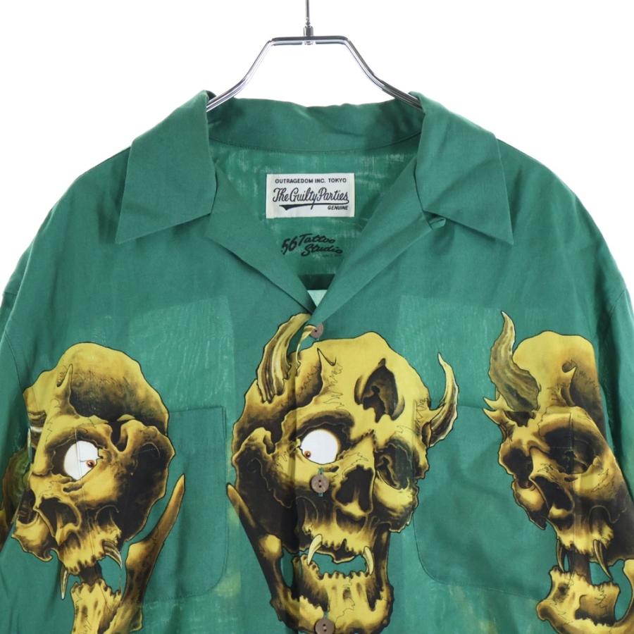 wacko 56 tattoo 長袖 アロハ　シャツ　ファティーグ スウェット WACKO MARIA（ワコマリア） ×56タトゥー スタジオ フロントドクロ