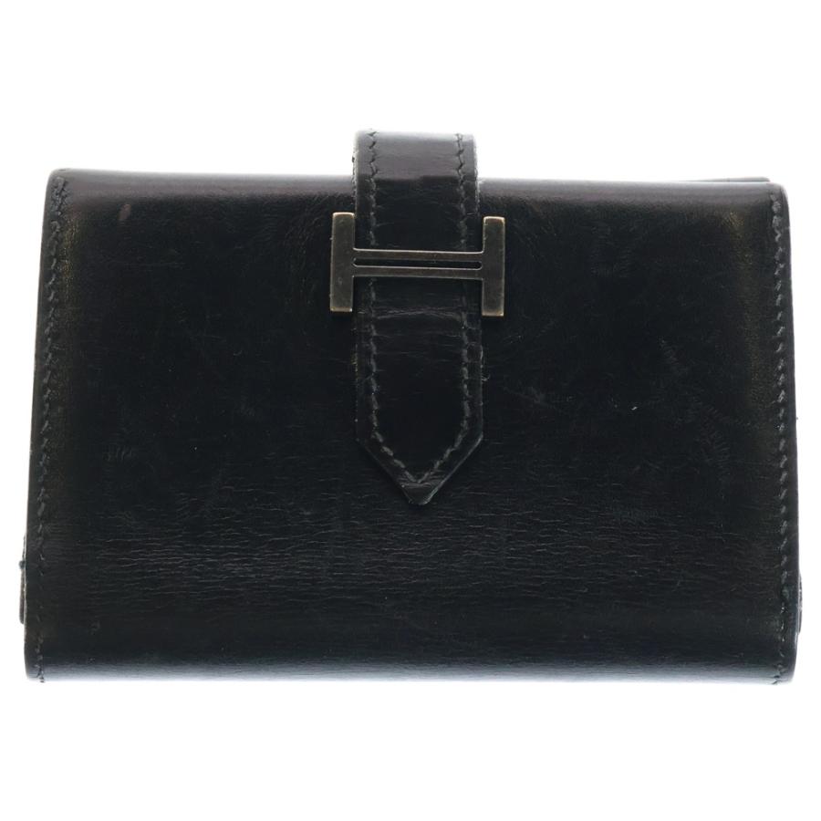 HERMES（エルメス） ベアン レザー カードケース 名刺入れ ブラック