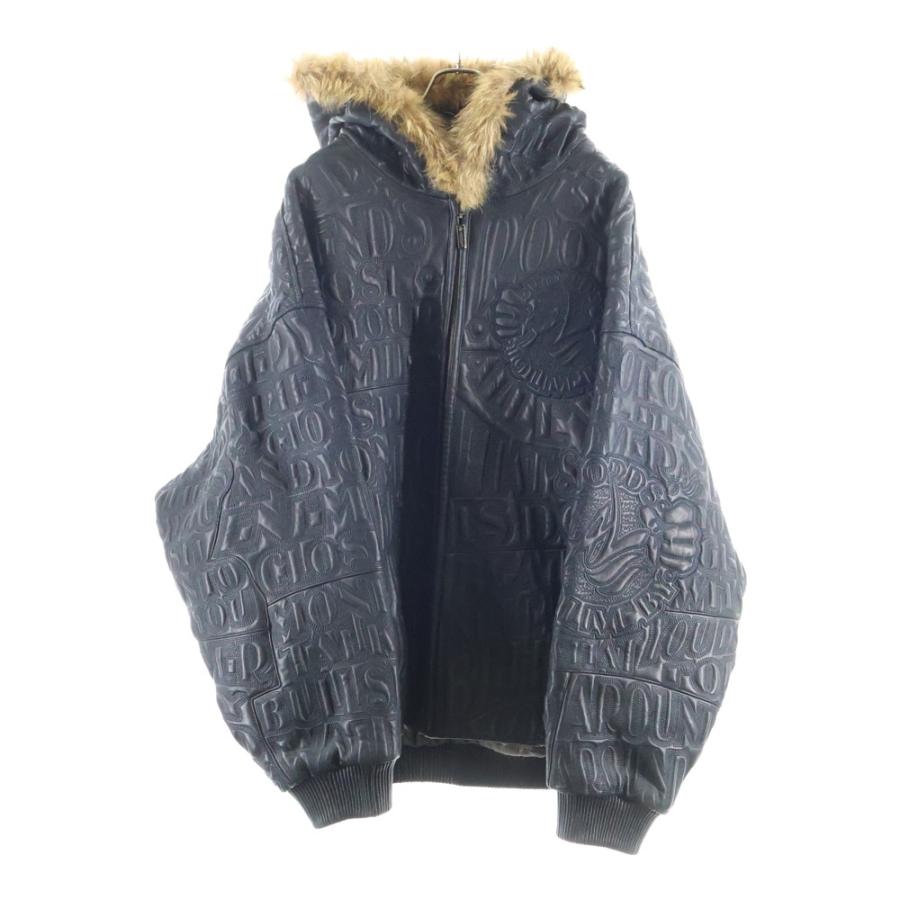 AL WISSAM (アルウィッサム) FUR LEATHER JACKET エンボス総刺繍