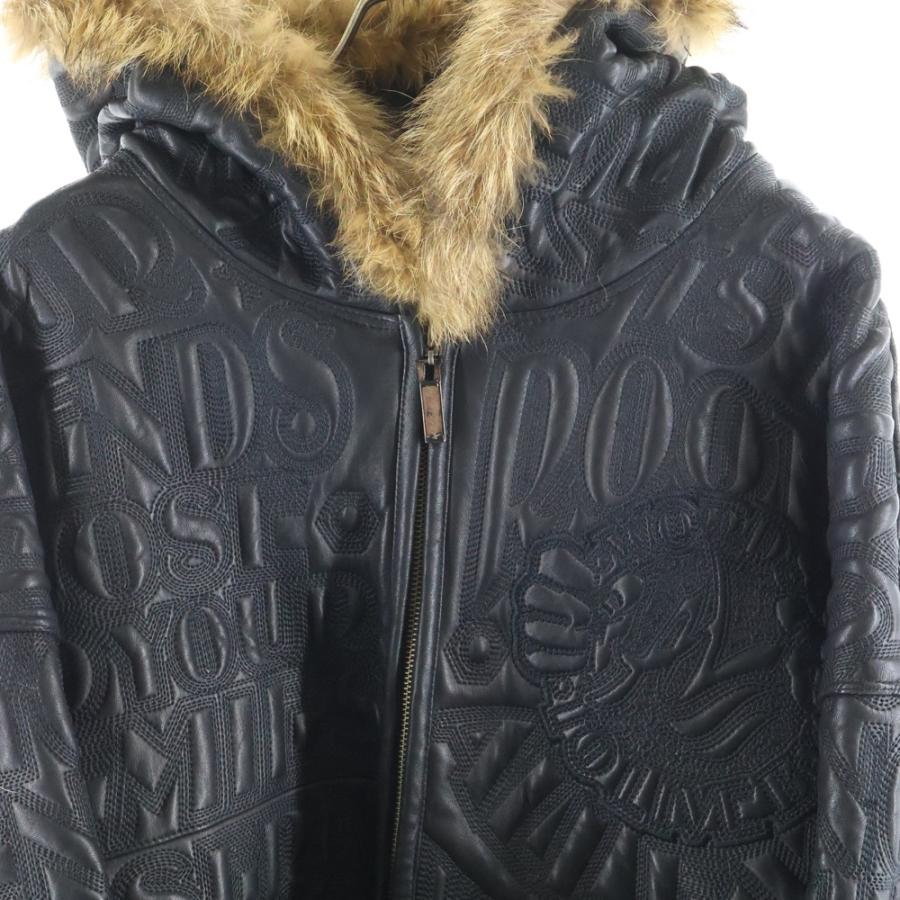 AL WISSAM (アルウィッサム) FUR LEATHER JACKET エンボス総刺繍