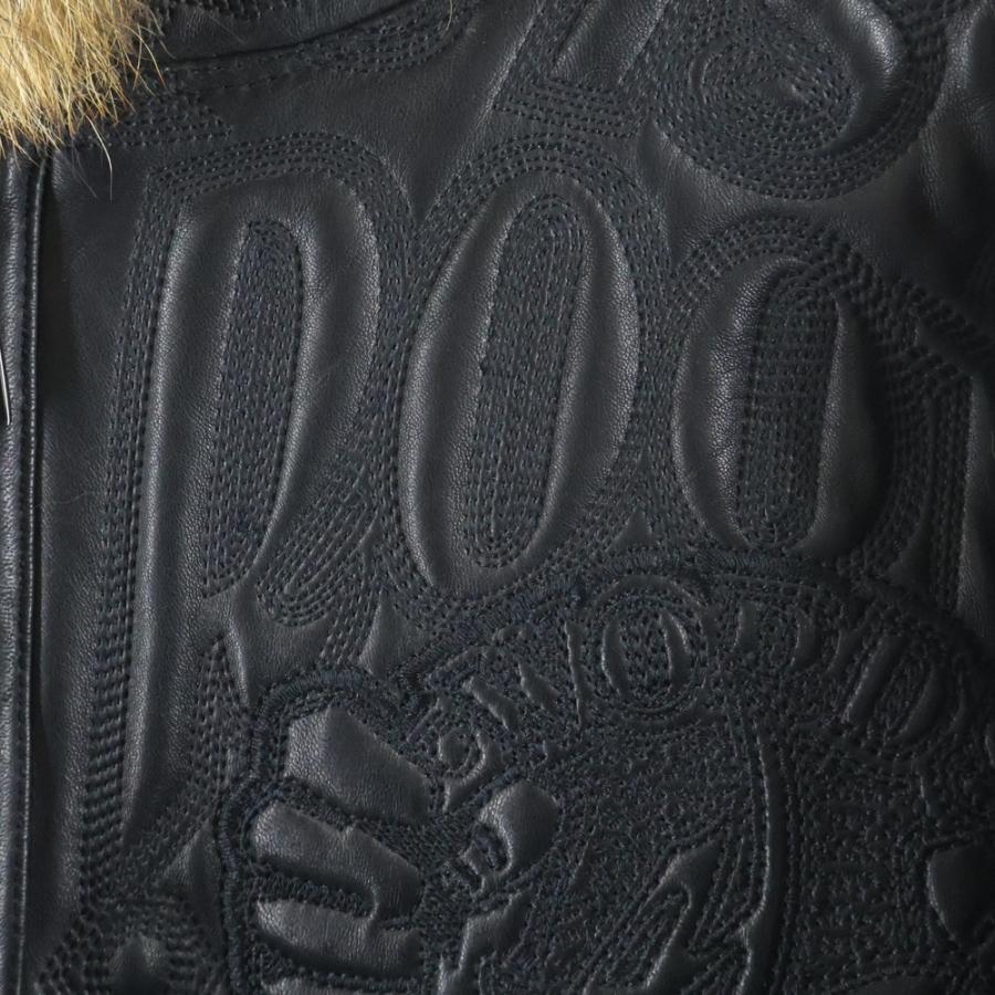 AL WISSAM (アルウィッサム) FUR LEATHER JACKET エンボス総刺繍