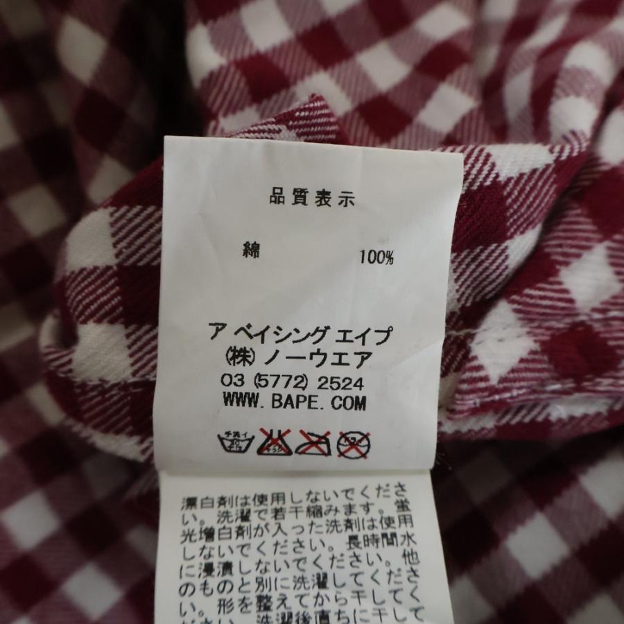 A BATHING APE（アベイシングエイプ） シャーク チェック 長袖 シャツ