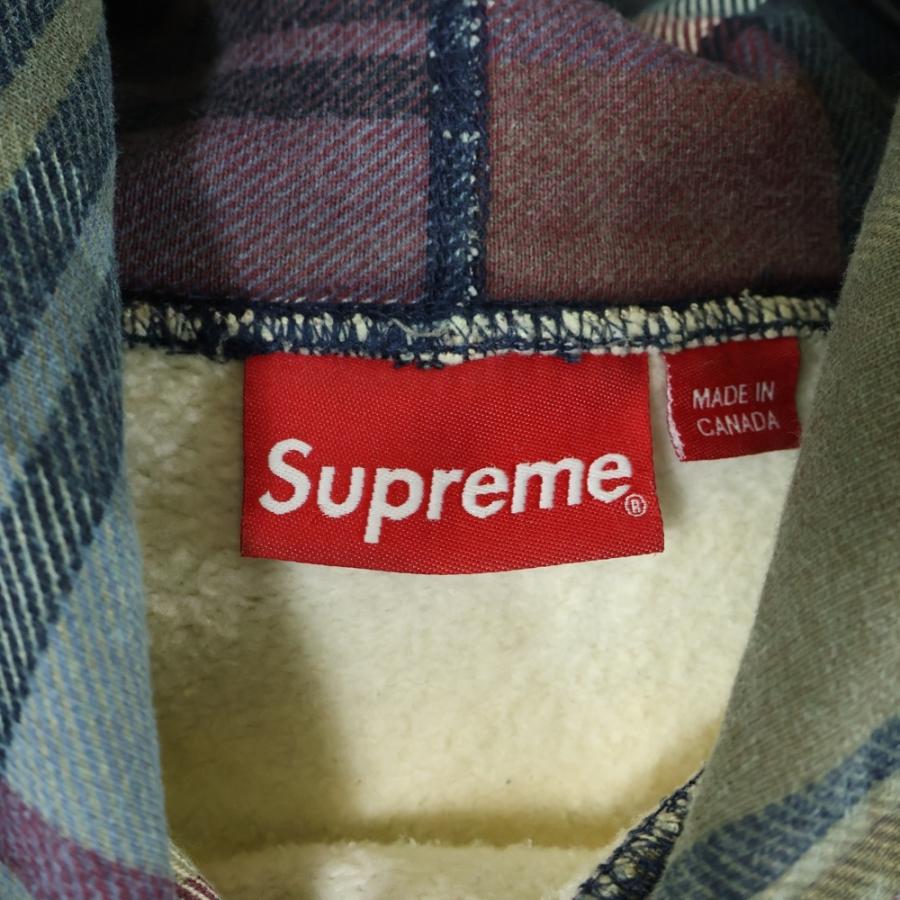 人気デザイン☆シュプリーム 刺繍 アーチロゴ チェック柄 パーカー M Supreme（シュプリーム） 14AW Arch Logo Plaid Pullover アーチロゴ