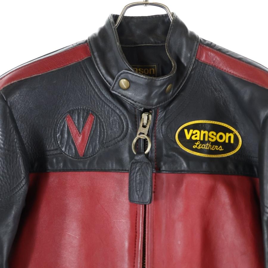 VANSON（バンソン） ロゴパッチ シングルライダース レザージャケット