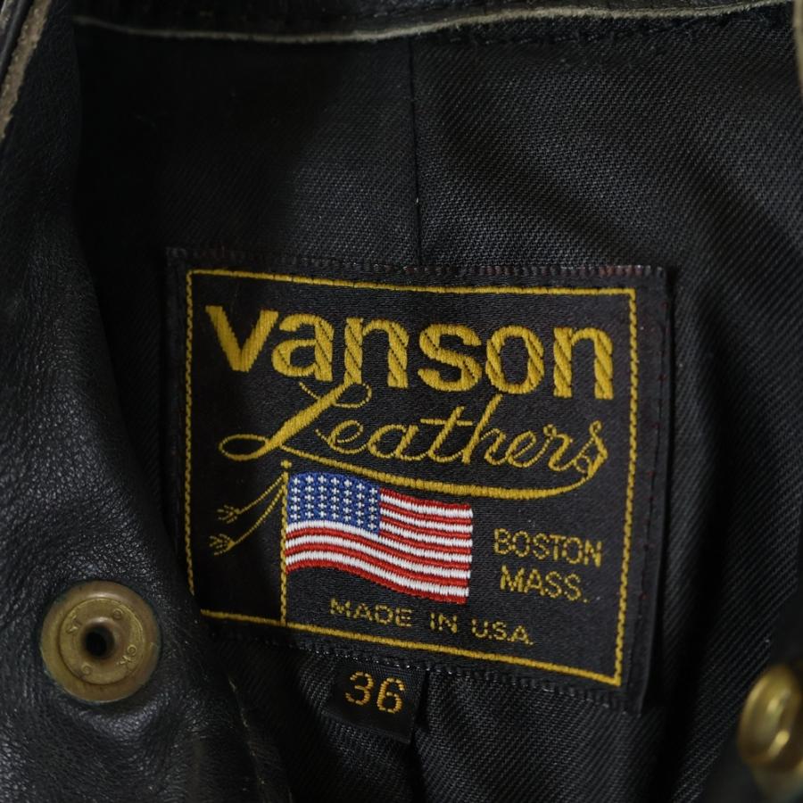 VANSON（バンソン） ロゴパッチ シングルライダース レザージャケット