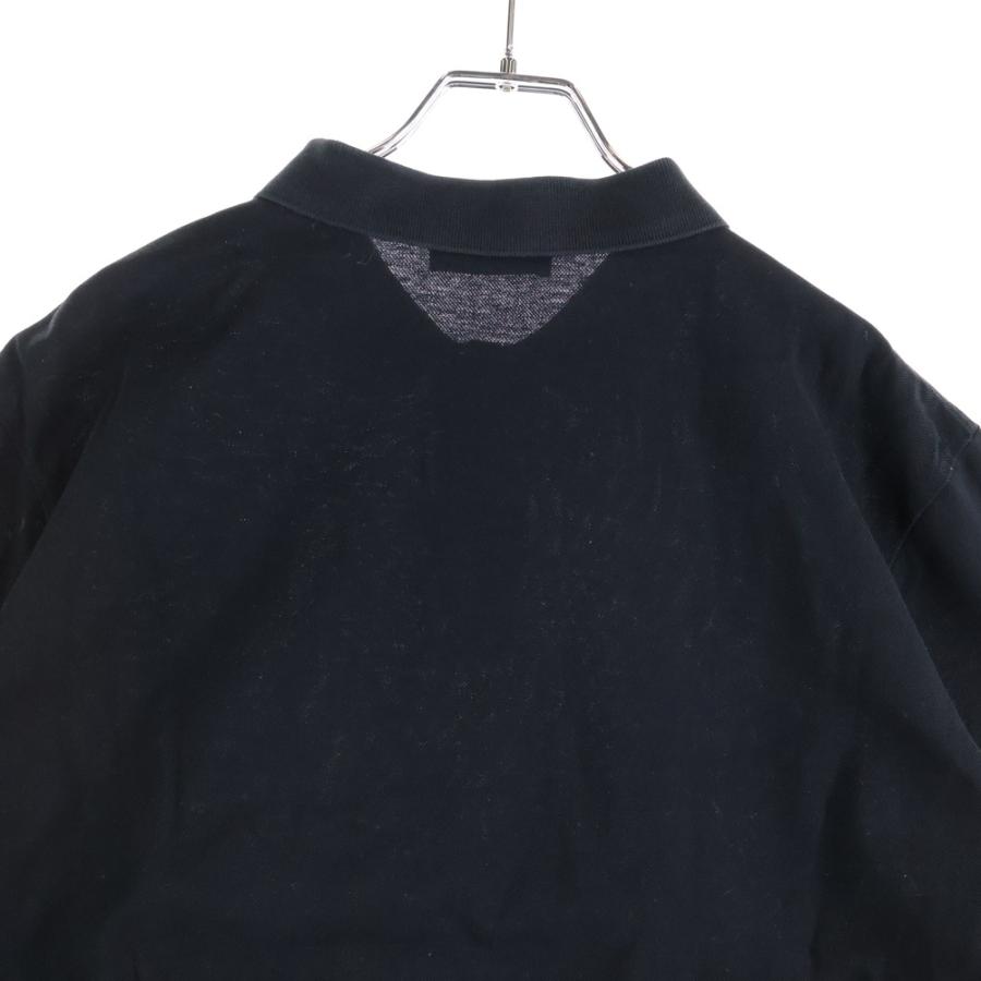 PRADA プラダ　19SS 半袖　ポロシャツ　コットン　三角ロゴ　ブラック　M PRADA（プラダ） フロントトライアングルロゴ コットン 半袖ポロシャツ