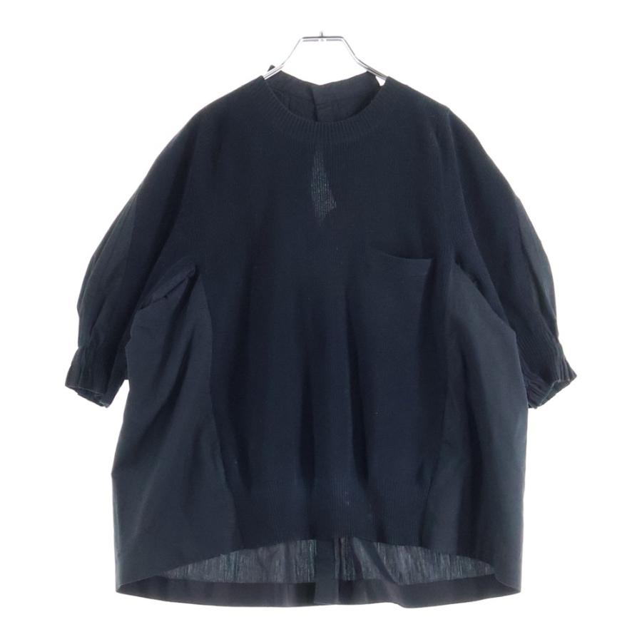 sacai（サカイ） ニット切り替え ドッキング フロントポケット 半袖