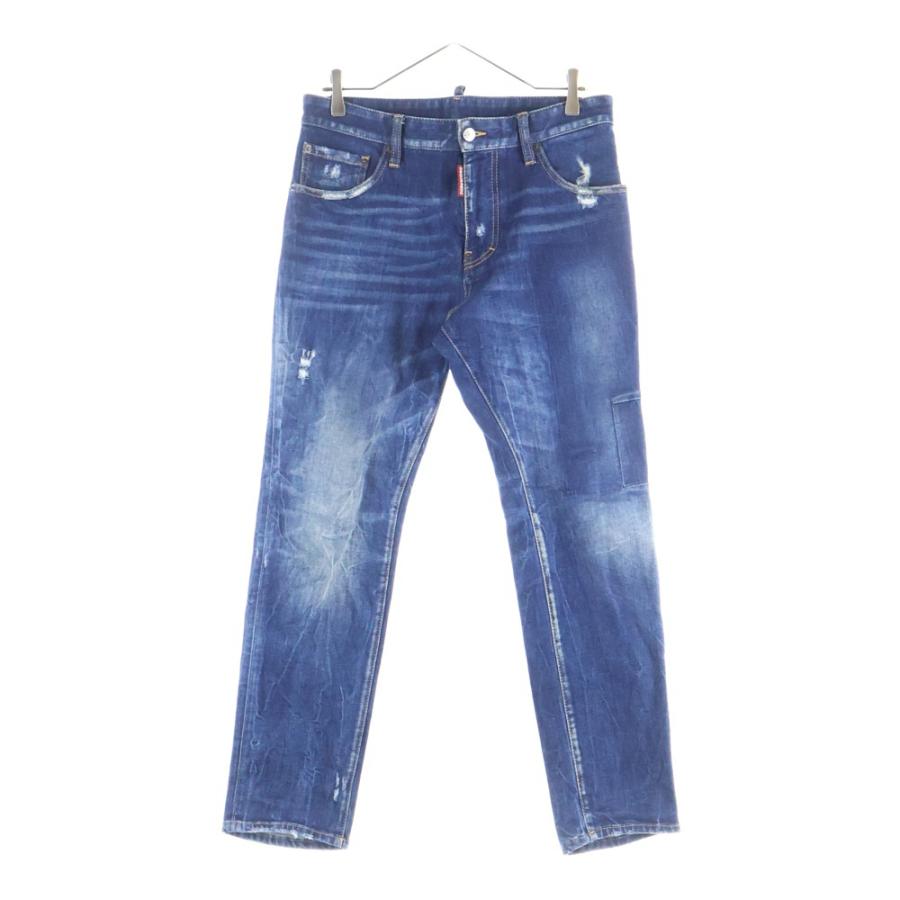 DSQUARED2 ダメージ加工 デニム ジーンズ テーパード 34 青 ブルー DSQUARED2 ダメージ加工 デニム ジーンズ テーパード 34 青 ブルー