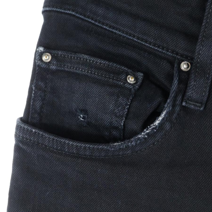 AMIRI（アミリ） ロゴレザーパッチ スキニーダメージデニムパンツ