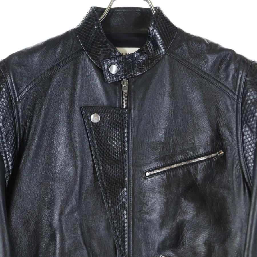 ckラムレザージャケット Saint Laurent《ボンバージャケット》ラムスキン ブラック 直営 (Saint
