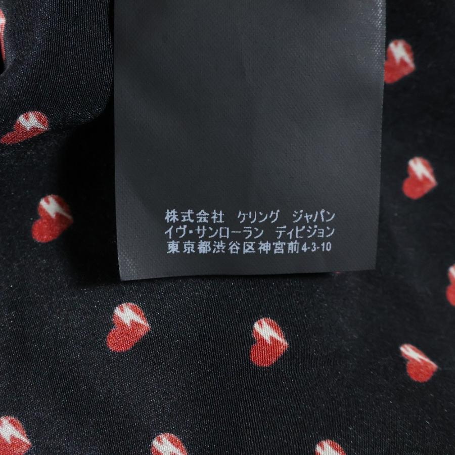 SAINT LAURENT PARIS サンローランパリ ハート 総柄 シルク 長袖