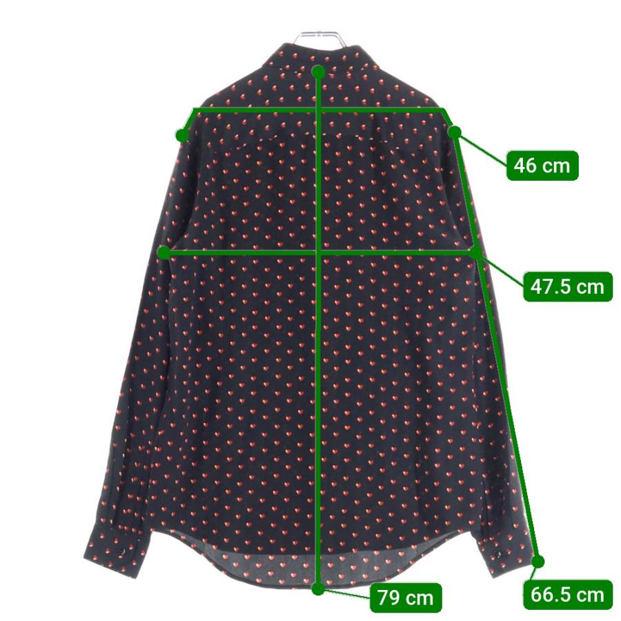 SAINT LAURENT PARIS サンローランパリ ハート 総柄 シルク 長袖 シャツ レディース ブラック 465896 Y343R SAINT LAURENT PARIS サンローランパリ ハート 総柄 シルク 長袖
