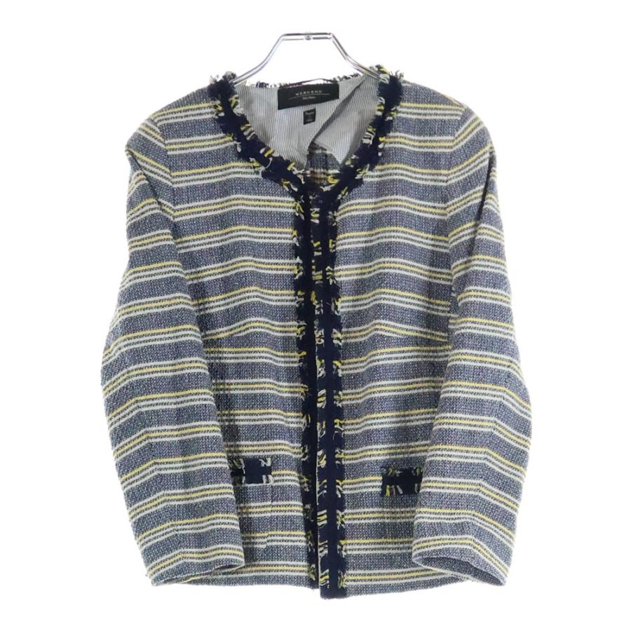 Max Mara（マックスマーラ） ボーダー フリンジノーカラージャケット