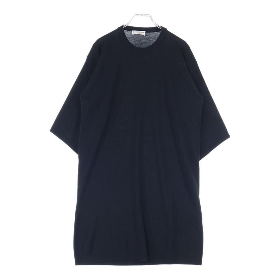 BALENCIAGA バレンシアガ ウールニット ワンピース38 BALENCIAGA（バレンシアガ） ウール クルーネック 半袖ニット
