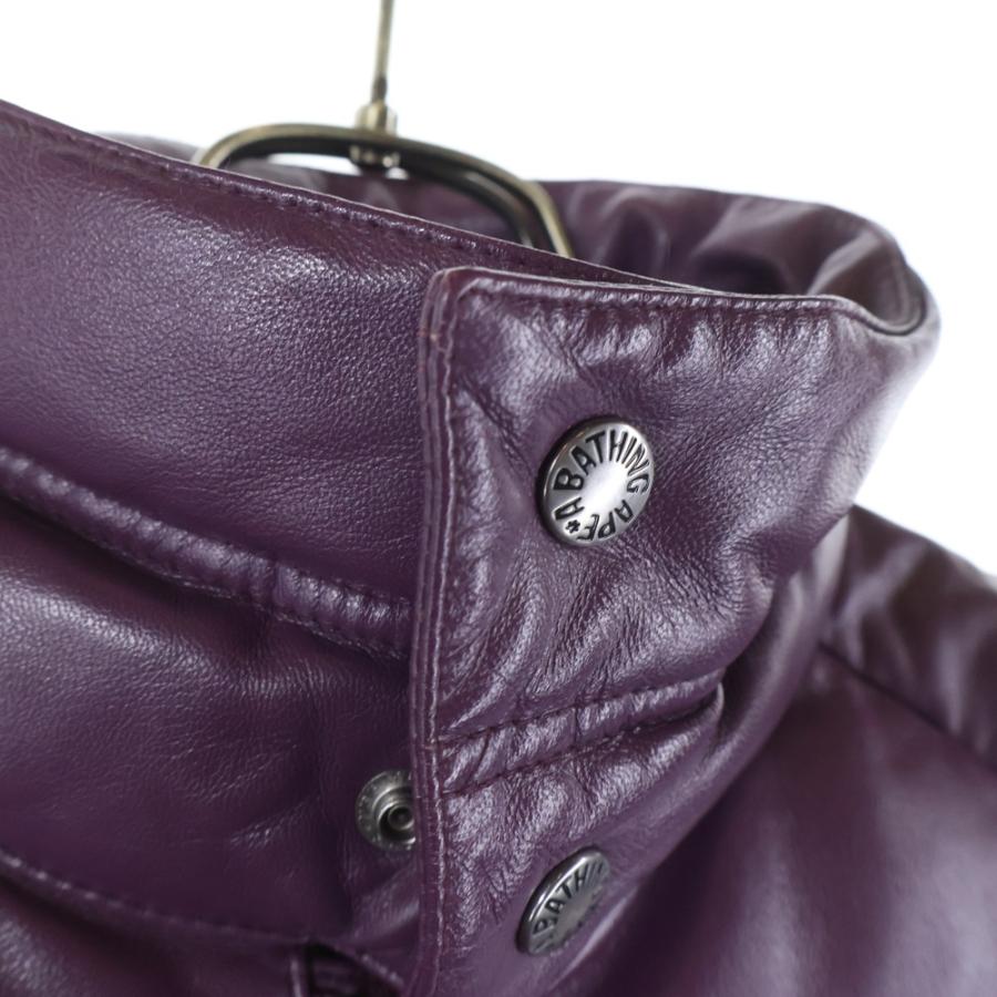 エイプ　APE　リバーシブル レザー ダウンジャケット　ボンバー　サイズＭ　美品 A BATHING APE（アベイシングエイプ） 【値下げ】A BATHING APE レザー