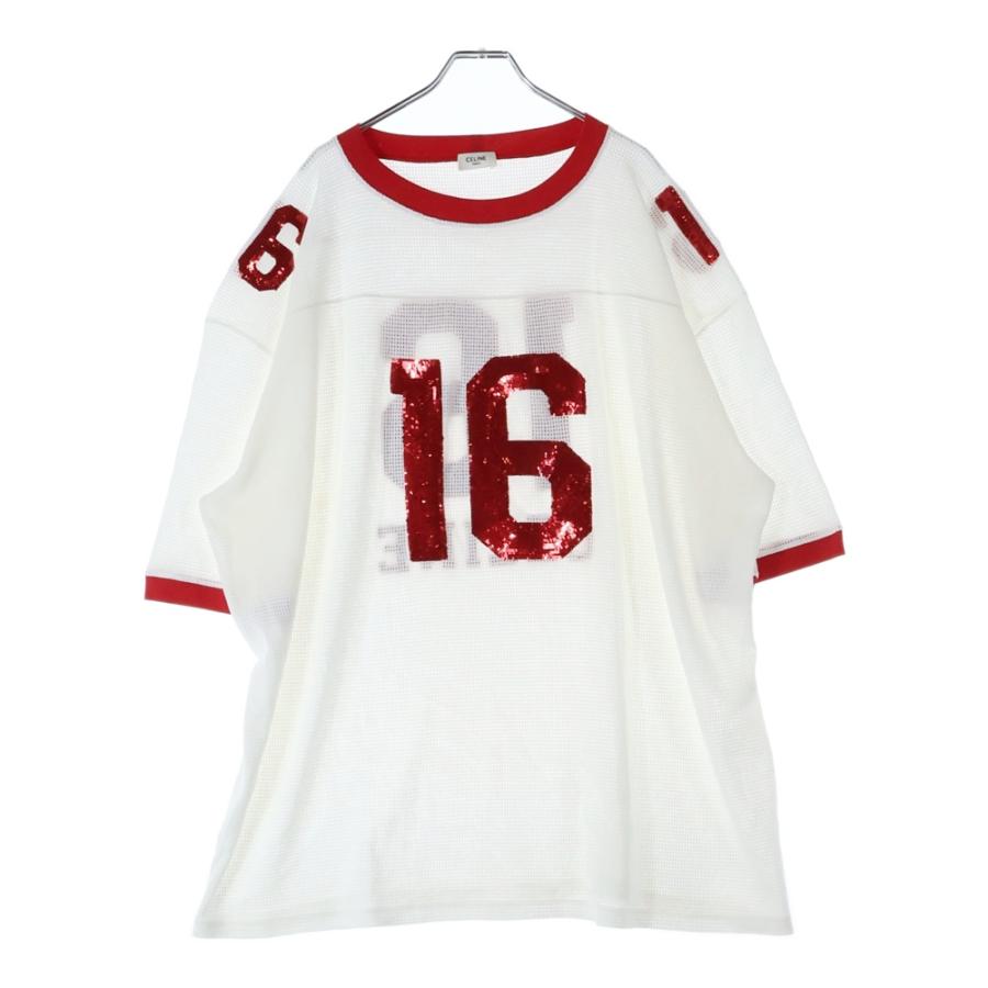 CELINE（セリーヌ） 16 EMBROIDERED T-SHIRT IN JERSEY MESH