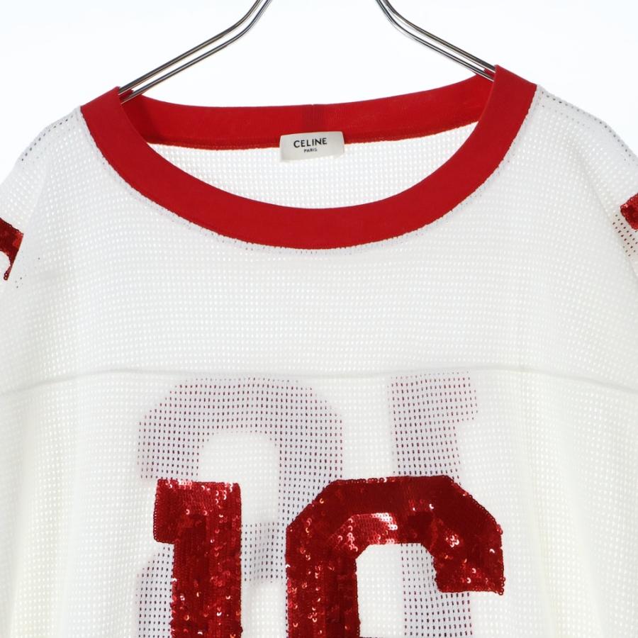 CELINE（セリーヌ） 16 EMBROIDERED T-SHIRT IN JERSEY MESH