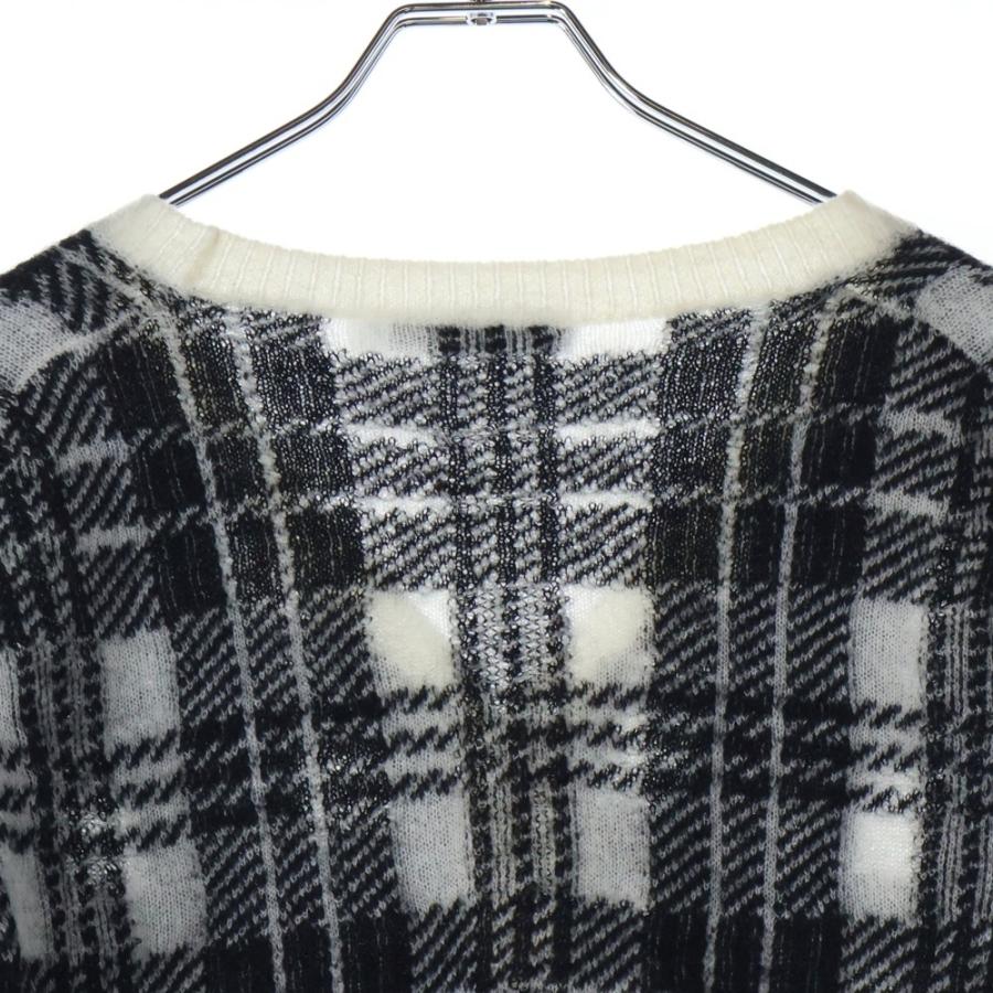 極美品 ディオール カシミヤ混 カーディガン 花柄 ロゴ ボウタイ スパンコール Christian Dior（クリスチャン・ディオール） モヘア カシミヤ混