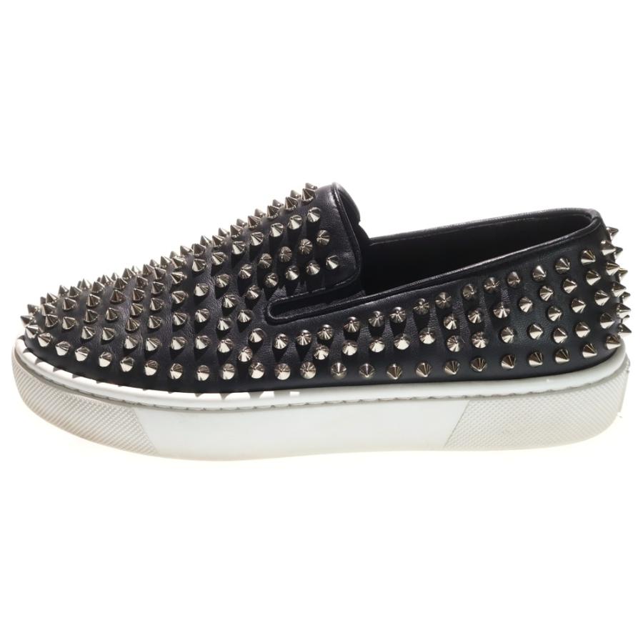 クリスチャンルブタン　ラインストーン　ポールスタッズ　フラットシューズ　24cm クリスチャンルブタン ラインストーン ポールスタッズ フラット