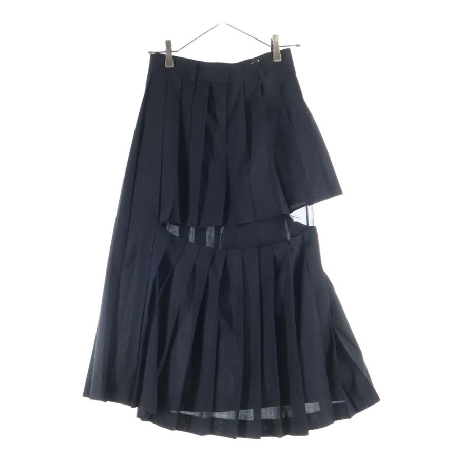 sacai タイトプリーツスカート 関税・送料込】sacai アシンメトリージッププリーツスカート (sacai