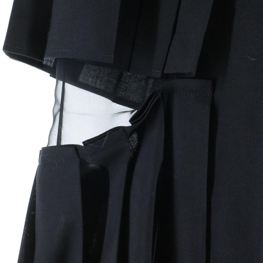 sacai（サカイ） 22AW SUITING×CHIFFON LAYERED PLEATS SKIRT スー