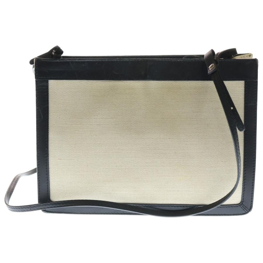 BALENCIAGA バレンシアガ ロゴデザイン キャンバスポシェット ショルダーバッグ アイボリー/ブラック BALENCIAGA（バレンシアガ） ロゴデザイン キャンバスポシェット