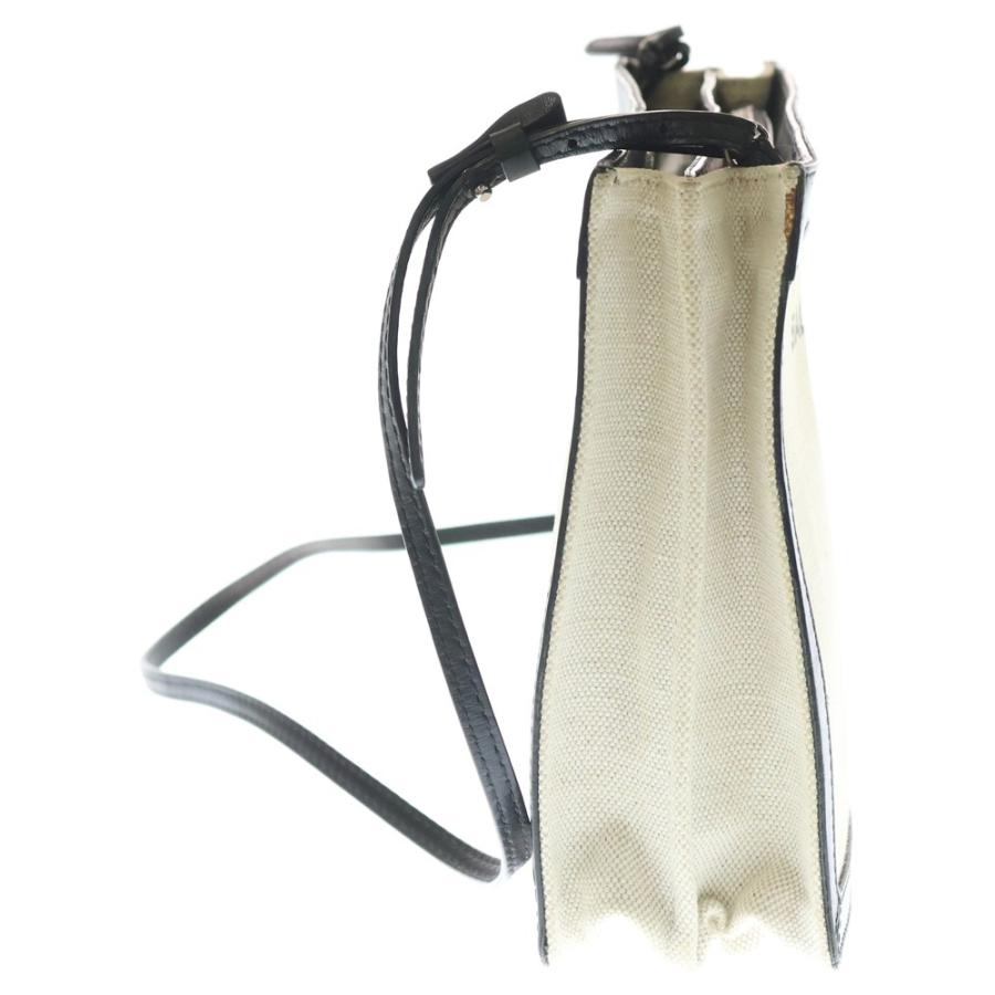 BALENCIAGA バレンシアガ ロゴデザイン キャンバスポシェット ショルダーバッグ アイボリー/ブラック BALENCIAGA（バレンシアガ） ロゴデザイン キャンバスポシェット