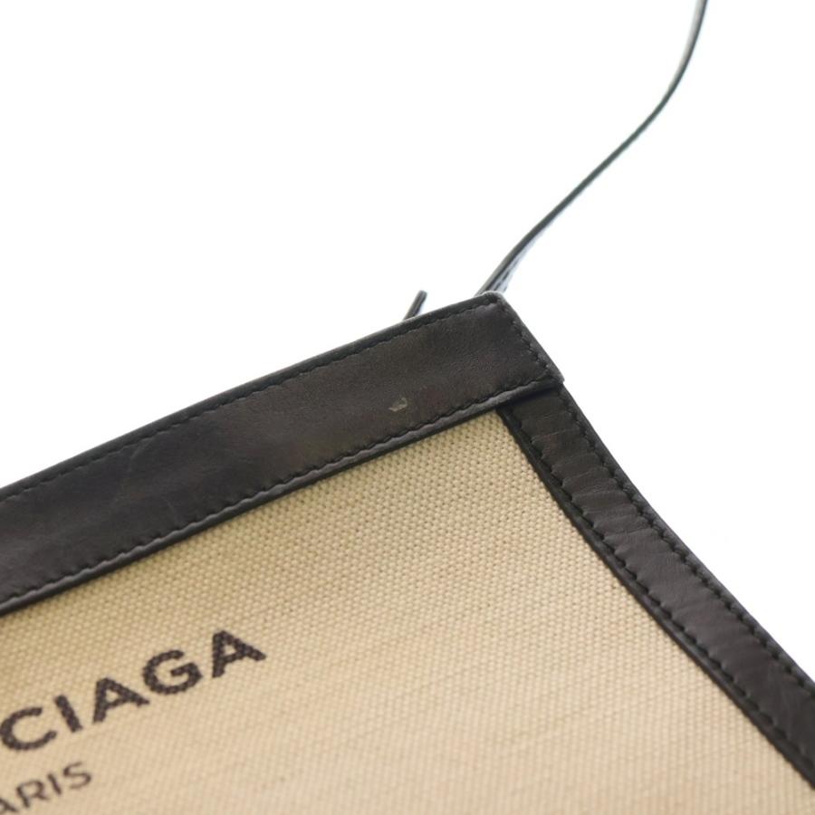 BALENCIAGA バレンシアガ ロゴデザイン キャンバスポシェット ショルダーバッグ アイボリー/ブラック BALENCIAGA（バレンシアガ） ロゴデザイン キャンバスポシェット