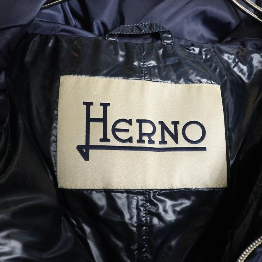 HERNO ヘルノ A-SHAPE JACKET Aシェイプ サテン フーデッド ダウンコート ジャケット レディース ブルー PI1304Dの画像