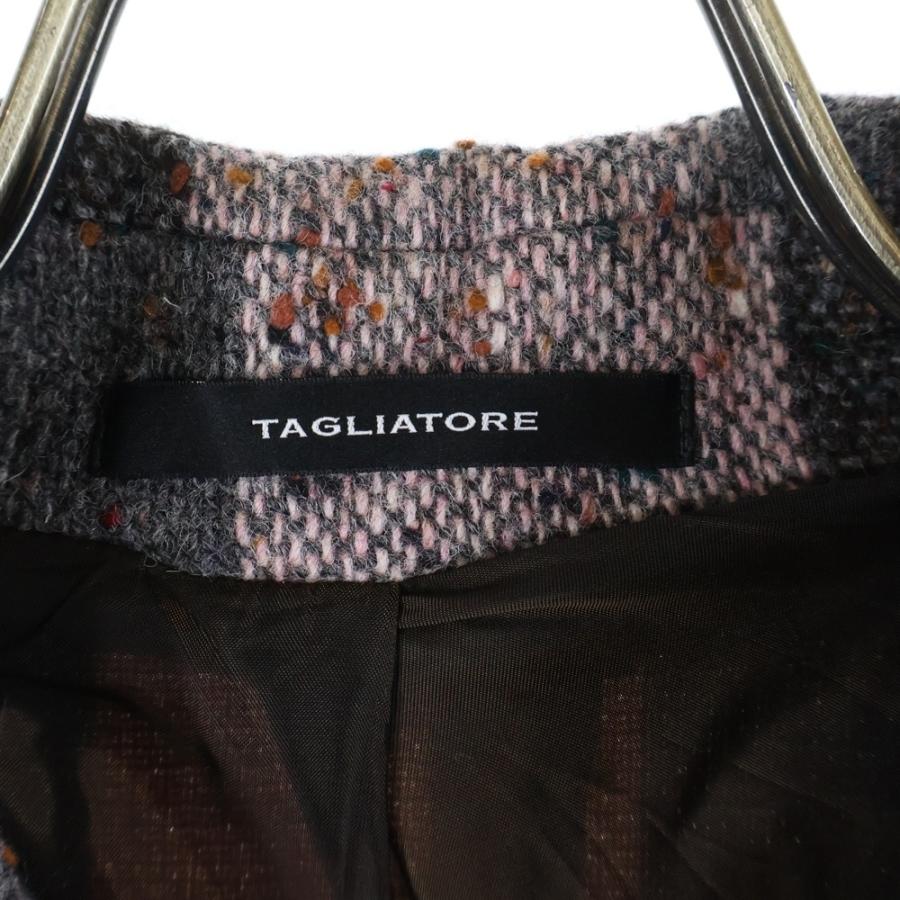 TAGLIATORE（タリアトーレ） チェック柄 ウールロングコート ピンク